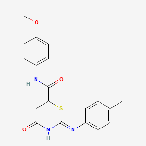 molecular formula C19H19N3O3S B6122566 N-(4-methoxyphenyl)-2-[(4-methylphenyl)amino]-4-oxo-5,6-dihydro-4H-1,3-thiazine-6-carboxamide 
