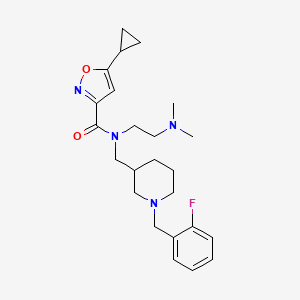 molecular formula C24H33FN4O2 B6122572 5-cyclopropyl-N-[2-(dimethylamino)ethyl]-N-{[1-(2-fluorobenzyl)-3-piperidinyl]methyl}-3-isoxazolecarboxamide 