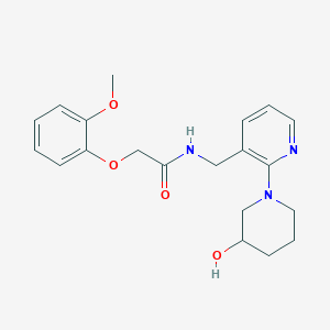 molecular formula C20H25N3O4 B6122577 N-{[2-(3-hydroxy-1-piperidinyl)-3-pyridinyl]methyl}-2-(2-methoxyphenoxy)acetamide 