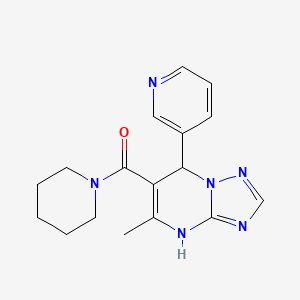molecular formula C17H20N6O B6122582 5-methyl-6-(1-piperidinylcarbonyl)-7-(3-pyridinyl)-4,7-dihydro[1,2,4]triazolo[1,5-a]pyrimidine 