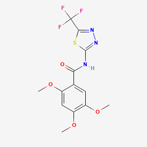 molecular formula C13H12F3N3O4S B6122598 2,4,5-trimethoxy-N-[5-(trifluoromethyl)-1,3,4-thiadiazol-2-yl]benzamide 
