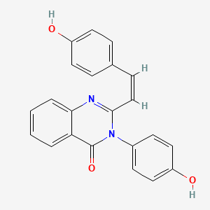 molecular formula C22H16N2O3 B6122620 3-(4-hydroxyphenyl)-2-[2-(4-hydroxyphenyl)vinyl]-4(3H)-quinazolinone CAS No. 6032-79-7