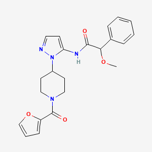 molecular formula C22H24N4O4 B6122626 N-{1-[1-(2-furoyl)-4-piperidinyl]-1H-pyrazol-5-yl}-2-methoxy-2-phenylacetamide 