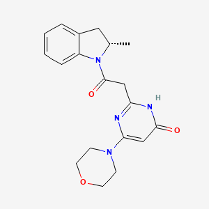 (S)-2-(2-(2-Methylindolin-1-yl)-2-oxoethyl)-6-morpholinopyrimidin-4(3H)-one
