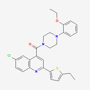 molecular formula C28H28ClN3O2S B6122633 6-chloro-4-{[4-(2-ethoxyphenyl)-1-piperazinyl]carbonyl}-2-(5-ethyl-2-thienyl)quinoline 