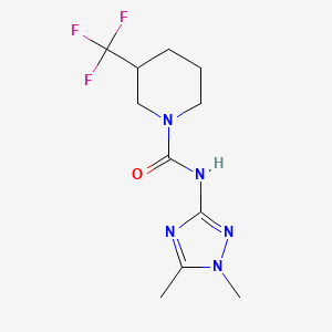 molecular formula C11H16F3N5O B6122640 N-(1,5-dimethyl-1H-1,2,4-triazol-3-yl)-3-(trifluoromethyl)piperidine-1-carboxamide 