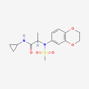 molecular formula C15H20N2O5S B6122647 N~1~-cyclopropyl-N~2~-(2,3-dihydro-1,4-benzodioxin-6-yl)-N~2~-(methylsulfonyl)alaninamide 