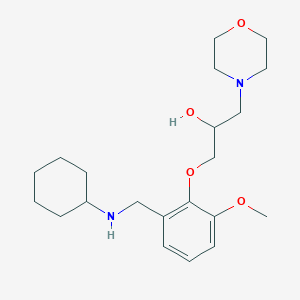 molecular formula C21H34N2O4 B6122649 1-{2-[(cyclohexylamino)methyl]-6-methoxyphenoxy}-3-(4-morpholinyl)-2-propanol 