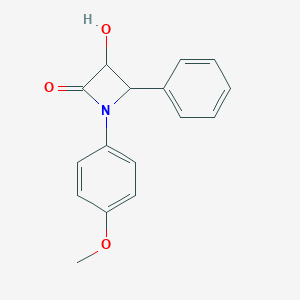 molecular formula C16H15NO3 B061227 3-羟基-1-(4-甲氧基苯基)-4-苯基氮杂环丁-2-酮 CAS No. 194234-97-4