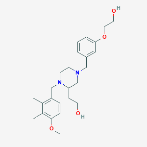 molecular formula C25H36N2O4 B6122734 2-[4-[3-(2-hydroxyethoxy)benzyl]-1-(4-methoxy-2,3-dimethylbenzyl)-2-piperazinyl]ethanol 