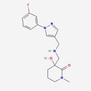molecular formula C17H21FN4O2 B6122742 3-[({[1-(3-fluorophenyl)-1H-pyrazol-4-yl]methyl}amino)methyl]-3-hydroxy-1-methyl-2-piperidinone 