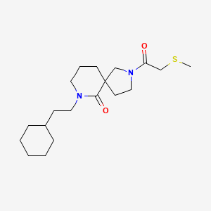 molecular formula C19H32N2O2S B6122771 7-(2-cyclohexylethyl)-2-[(methylthio)acetyl]-2,7-diazaspiro[4.5]decan-6-one 
