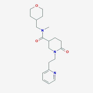 molecular formula C20H29N3O3 B6122774 N-methyl-6-oxo-1-[2-(2-pyridinyl)ethyl]-N-(tetrahydro-2H-pyran-4-ylmethyl)-3-piperidinecarboxamide 