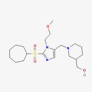 molecular formula C20H35N3O4S B6122788 (1-{[2-(cycloheptylsulfonyl)-1-(2-methoxyethyl)-1H-imidazol-5-yl]methyl}-3-piperidinyl)methanol 