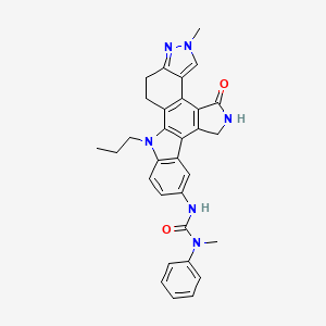 molecular formula C31H30N6O2 B612279 脲，N'-(4,5,6,11,12,13-六氢-2-甲基-4-氧代-11-丙基-2H-吲唑并[5,4-a]吡咯并[3,4-c]咔唑-8-基)-N-甲基-N-苯基- CAS No. 856692-39-2