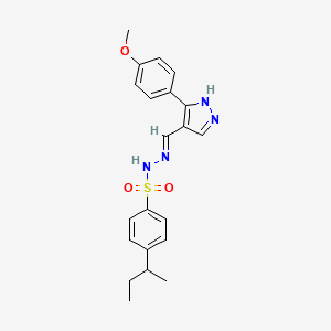 molecular formula C21H24N4O3S B6122796 4-sec-butyl-N'-{[3-(4-methoxyphenyl)-1H-pyrazol-4-yl]methylene}benzenesulfonohydrazide 