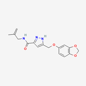molecular formula C16H17N3O4 B6122807 5-[(1,3-benzodioxol-5-yloxy)methyl]-N-(2-methyl-2-propen-1-yl)-1H-pyrazole-3-carboxamide 