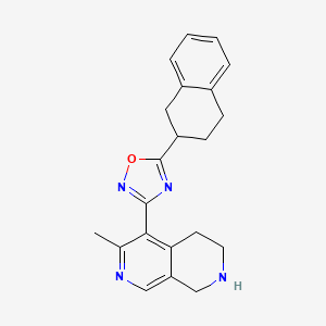 molecular formula C21H22N4O B6122813 6-methyl-5-[5-(1,2,3,4-tetrahydro-2-naphthalenyl)-1,2,4-oxadiazol-3-yl]-1,2,3,4-tetrahydro-2,7-naphthyridine trifluoroacetate 