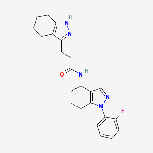 molecular formula C23H26FN5O B6122848 N-[1-(2-fluorophenyl)-4,5,6,7-tetrahydro-1H-indazol-4-yl]-3-(4,5,6,7-tetrahydro-2H-indazol-3-yl)propanamide 