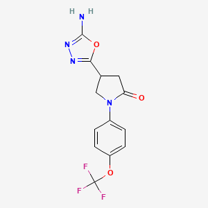molecular formula C13H11F3N4O3 B6122860 4-(5-amino-1,3,4-oxadiazol-2-yl)-1-[4-(trifluoromethoxy)phenyl]-2-pyrrolidinone 