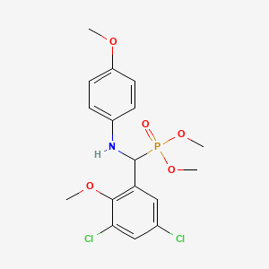 molecular formula C17H20Cl2NO5P B6122873 dimethyl {(3,5-dichloro-2-methoxyphenyl)[(4-methoxyphenyl)amino]methyl}phosphonate 