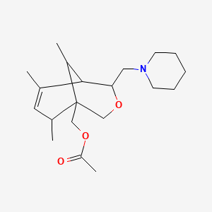 [6,8,9-trimethyl-4-(1-piperidinylmethyl)-3-oxabicyclo[3.3.1]non-6-en-1-yl]methyl acetate