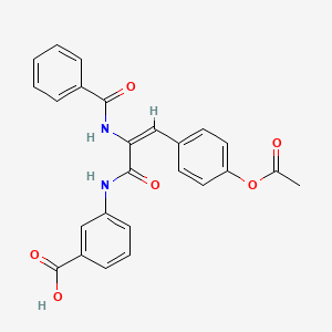 molecular formula C25H20N2O6 B6122884 3-{[3-[4-(acetyloxy)phenyl]-2-(benzoylamino)acryloyl]amino}benzoic acid 