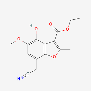 ethyl 7-(cyanomethyl)-4-hydroxy-5-methoxy-2-methyl-1-benzofuran-3-carboxylate