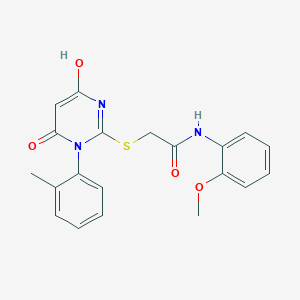 2-{[4-hydroxy-1-(2-methylphenyl)-6-oxo-1,6-dihydro-2-pyrimidinyl]thio}-N-(2-methoxyphenyl)acetamide