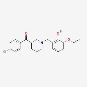 molecular formula C21H24ClNO3 B6122908 (4-chlorophenyl)[1-(3-ethoxy-2-hydroxybenzyl)-3-piperidinyl]methanone 