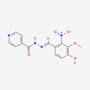 molecular formula C14H12N4O5 B6122919 N'-(4-hydroxy-3-methoxy-2-nitrobenzylidene)isonicotinohydrazide 