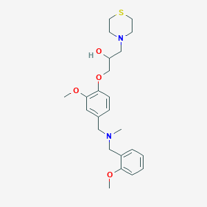 molecular formula C24H34N2O4S B6122929 1-(2-methoxy-4-{[(2-methoxybenzyl)(methyl)amino]methyl}phenoxy)-3-(4-thiomorpholinyl)-2-propanol 