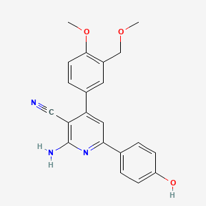 molecular formula C21H19N3O3 B6122937 2-amino-6-(4-hydroxyphenyl)-4-[4-methoxy-3-(methoxymethyl)phenyl]nicotinonitrile 