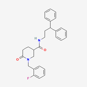 molecular formula C28H29FN2O2 B6122938 N-(3,3-diphenylpropyl)-1-(2-fluorobenzyl)-6-oxo-3-piperidinecarboxamide 