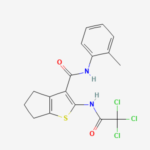 molecular formula C17H15Cl3N2O2S B6122977 N-(2-methylphenyl)-2-[(trichloroacetyl)amino]-5,6-dihydro-4H-cyclopenta[b]thiophene-3-carboxamide 