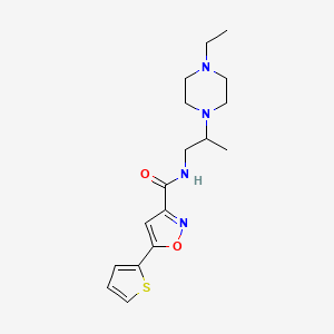 molecular formula C17H24N4O2S B6122982 N-[2-(4-ethyl-1-piperazinyl)propyl]-5-(2-thienyl)-3-isoxazolecarboxamide 