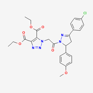 molecular formula C26H26ClN5O6 B6122991 diethyl 1-{2-[3-(4-chlorophenyl)-5-(4-methoxyphenyl)-4,5-dihydro-1H-pyrazol-1-yl]-2-oxoethyl}-1H-1,2,3-triazole-4,5-dicarboxylate 