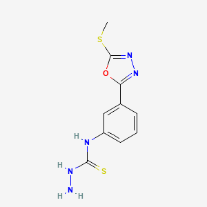 molecular formula C10H11N5OS2 B6122993 N-{3-[5-(methylthio)-1,3,4-oxadiazol-2-yl]phenyl}hydrazinecarbothioamide 