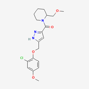 molecular formula C19H24ClN3O4 B6122999 1-({5-[(2-chloro-4-methoxyphenoxy)methyl]-1H-pyrazol-3-yl}carbonyl)-2-(methoxymethyl)piperidine 