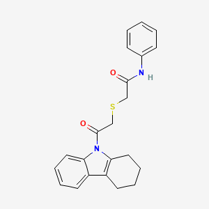 molecular formula C22H22N2O2S B6123010 2-{[2-oxo-2-(1,2,3,4-tetrahydro-9H-carbazol-9-yl)ethyl]thio}-N-phenylacetamide 