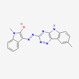 molecular formula C19H15N7O B6123016 1-methyl-1H-indole-2,3-dione 3-[(8-methyl-5H-[1,2,4]triazino[5,6-b]indol-3-yl)hydrazone] 