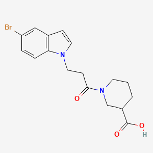molecular formula C17H19BrN2O3 B6123023 1-[3-(5-bromo-1H-indol-1-yl)propanoyl]-3-piperidinecarboxylic acid 