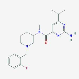 molecular formula C21H28FN5O B6123028 2-amino-N-[1-(2-fluorobenzyl)-3-piperidinyl]-6-isopropyl-N-methyl-4-pyrimidinecarboxamide 