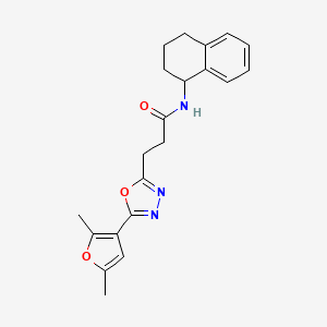molecular formula C21H23N3O3 B6123036 3-[5-(2,5-dimethyl-3-furyl)-1,3,4-oxadiazol-2-yl]-N-(1,2,3,4-tetrahydro-1-naphthalenyl)propanamide 
