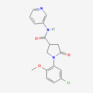 molecular formula C17H16ClN3O3 B6123050 1-(5-chloro-2-methoxyphenyl)-5-oxo-N-3-pyridinyl-3-pyrrolidinecarboxamide 