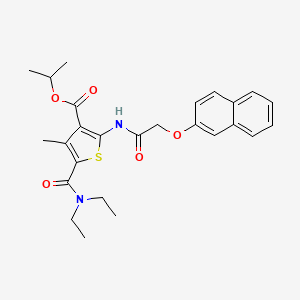 molecular formula C26H30N2O5S B6123065 isopropyl 5-[(diethylamino)carbonyl]-4-methyl-2-{[(2-naphthyloxy)acetyl]amino}-3-thiophenecarboxylate 