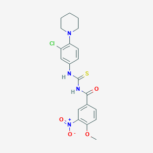 N-({[3-chloro-4-(1-piperidinyl)phenyl]amino}carbonothioyl)-4-methoxy-3-nitrobenzamide