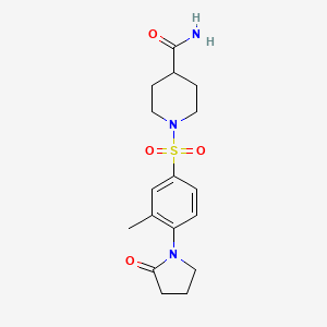 molecular formula C17H23N3O4S B6123095 1-{[3-methyl-4-(2-oxo-1-pyrrolidinyl)phenyl]sulfonyl}-4-piperidinecarboxamide 