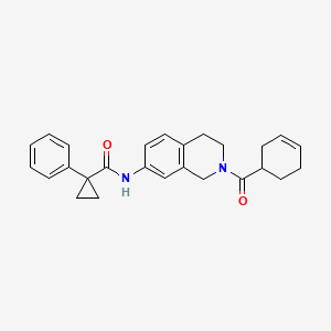 molecular formula C26H28N2O2 B6123104 N-[2-(3-cyclohexen-1-ylcarbonyl)-1,2,3,4-tetrahydro-7-isoquinolinyl]-1-phenylcyclopropanecarboxamide 