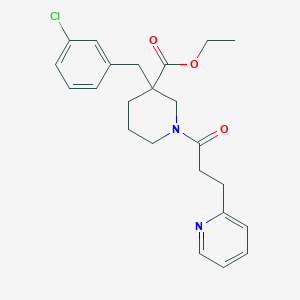 molecular formula C23H27ClN2O3 B6123127 ethyl 3-(3-chlorobenzyl)-1-[3-(2-pyridinyl)propanoyl]-3-piperidinecarboxylate 